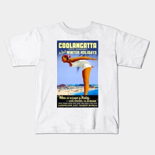 Vintage Travel Poster Coolangatta Australia Kids T-Shirt